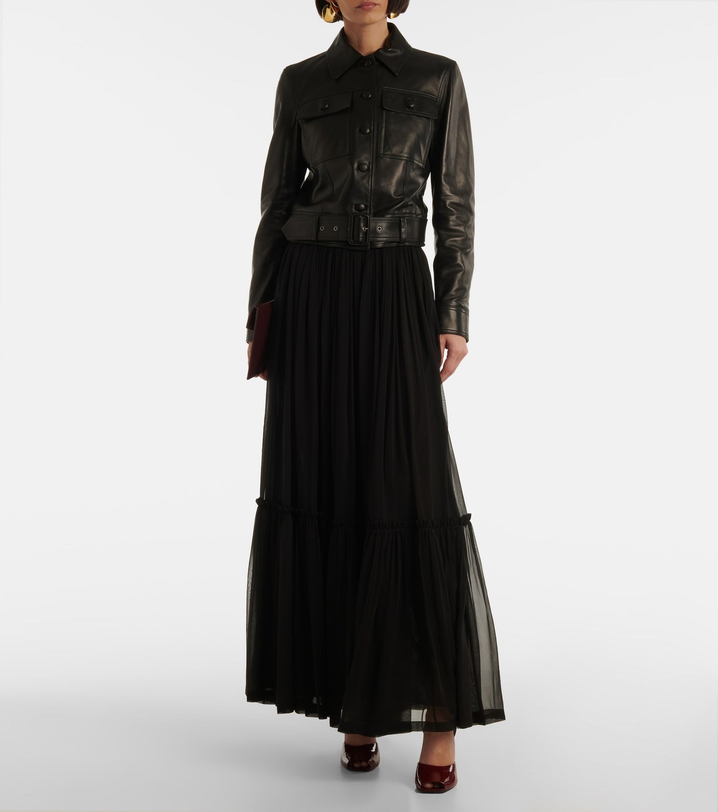 0030 SAINT LAURENT 



Ruffled Skirt in Silk Crêpe Muslin