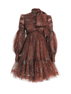 ZIMMERMANN Tempo Ruched Glitter Gown Mini dress