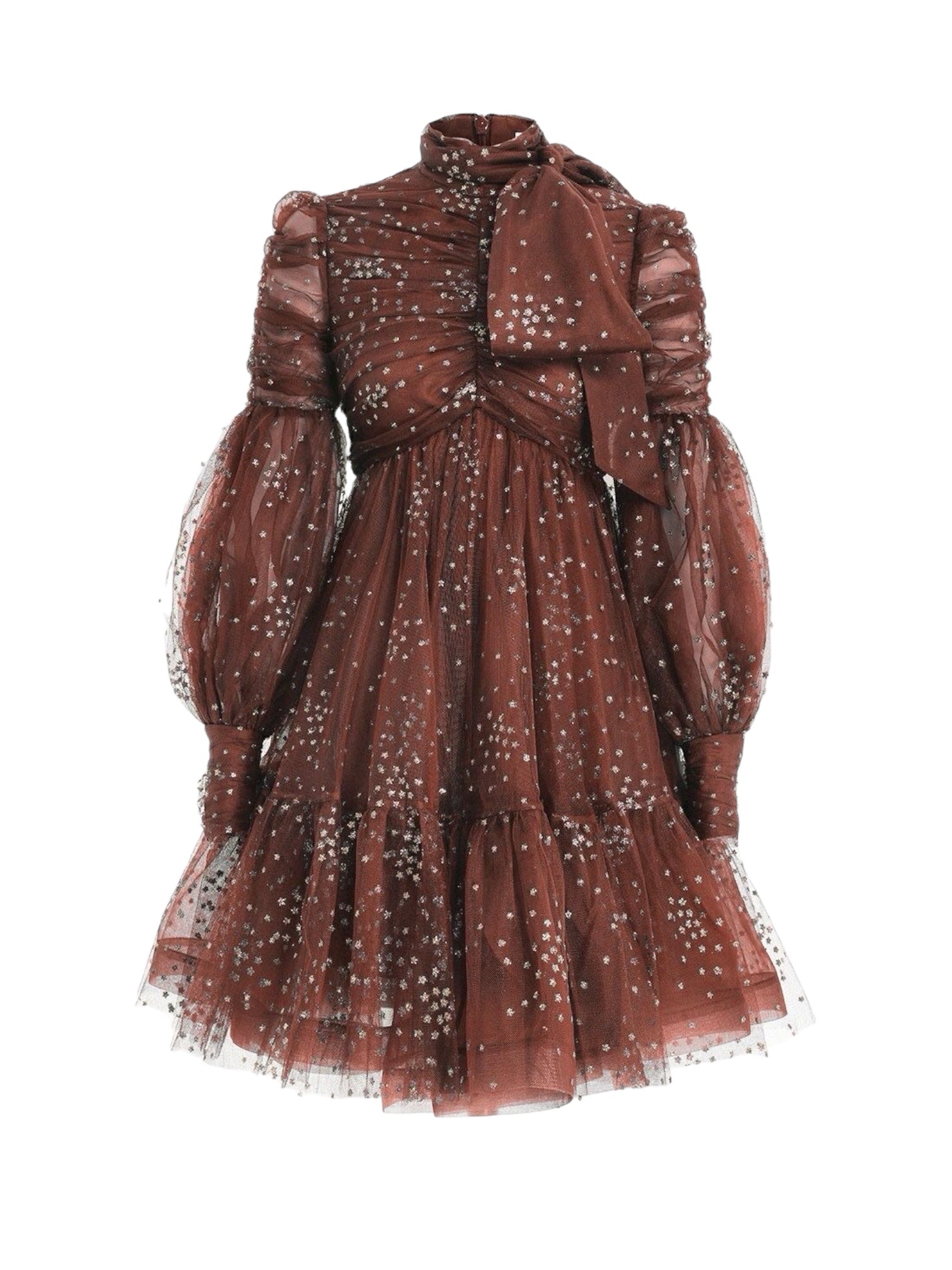 ZIMMERMANN Tempo Ruched Glitter Gown Mini dress