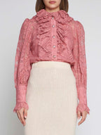 ZIMMERMANN Kaleidoscope Floral-Lace Overlay blouse