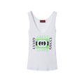 GUCCI RIB COTTON TANK TOP WITH GUCCI PRINT