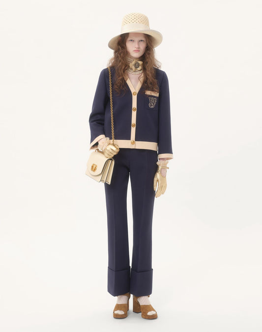 0002 VALENTINO GARAVANI — Crepe Couture Trousers