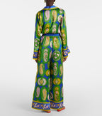 0108 ALÉMAIS

Printed Silk Satin Blouse & Wide-Leg Pants Set