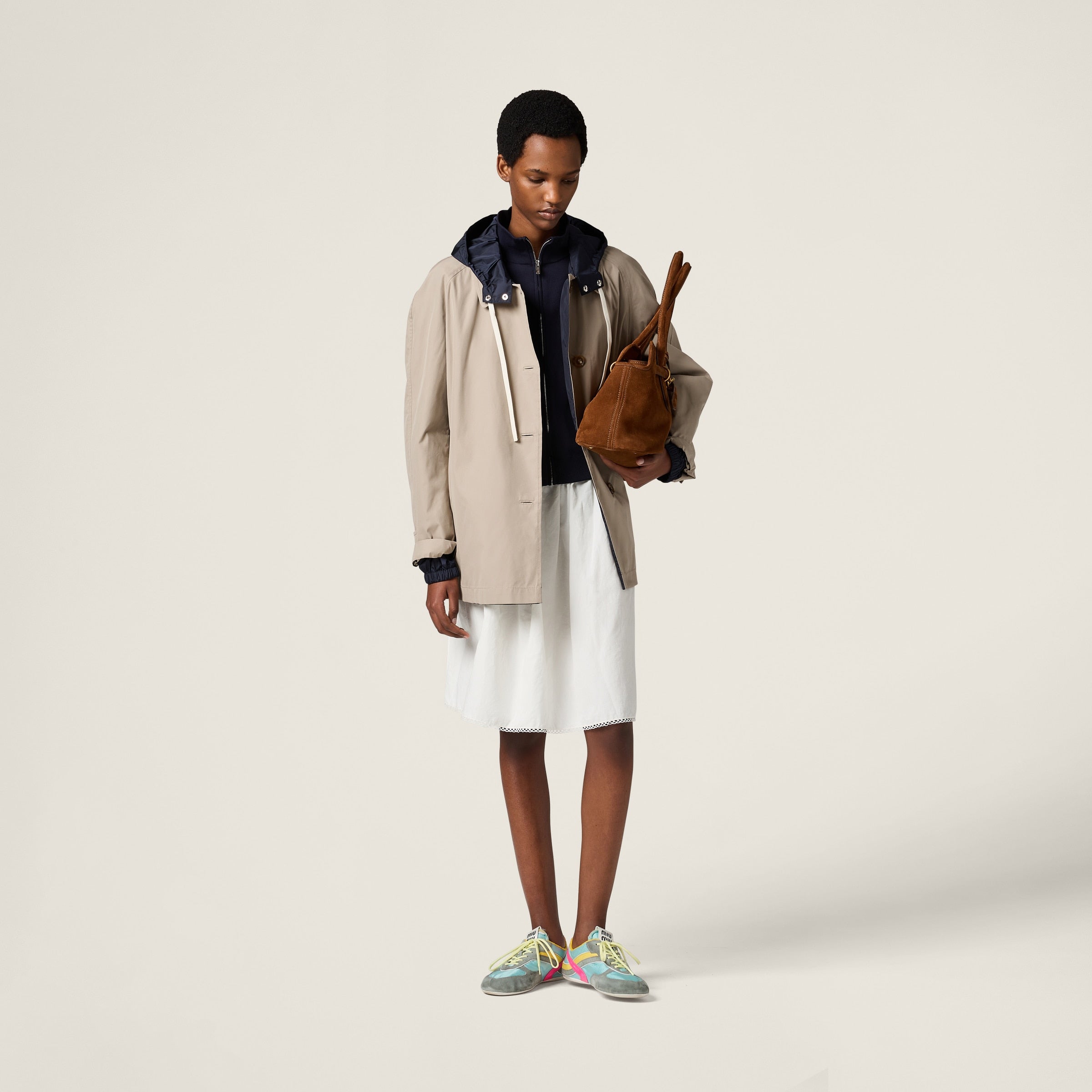 Miu Miu

Blouson in Panama and Technical Pongé