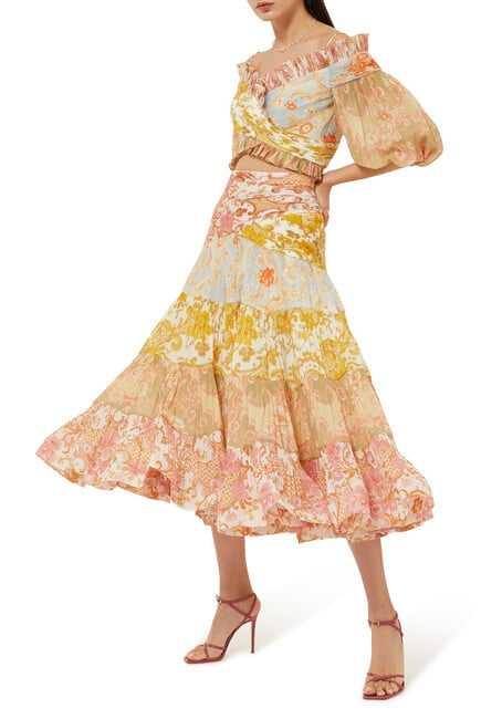 ZIMMERMANN Postcard midi skirt