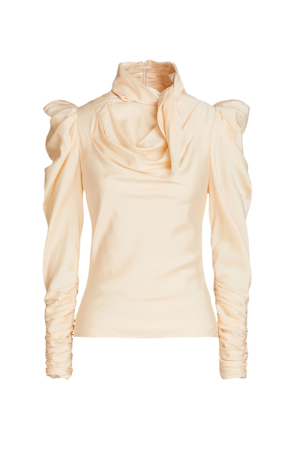 ZIMMERMANN Kaleidoscope draped printed silk-blend top  in Warm Cream