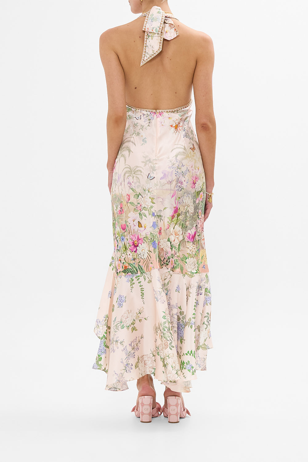 CAMILLA Bias Halter Dress With Ruffle Hem – Palacio Playground