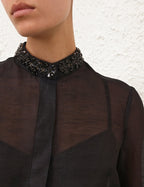 ZIMMERMANN
Hypnotic Jewelled Body Shirt – Black