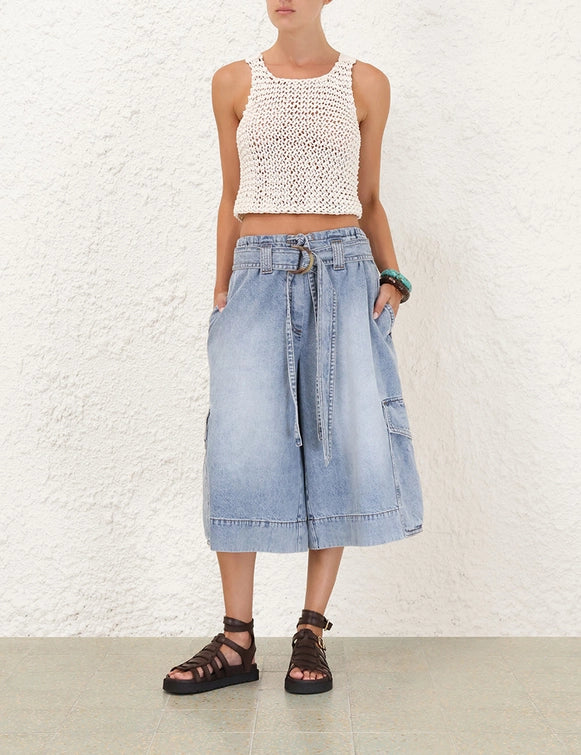 ZIMMERMANN

Illuminate Denim Cargo Short in Sea Foam