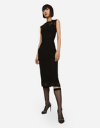 DOLCE & GABBANA Branded stretch lace calf-length dress