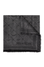 ZADIG & VOLTAIRE Glenn Metallic Monogram Scarf 135