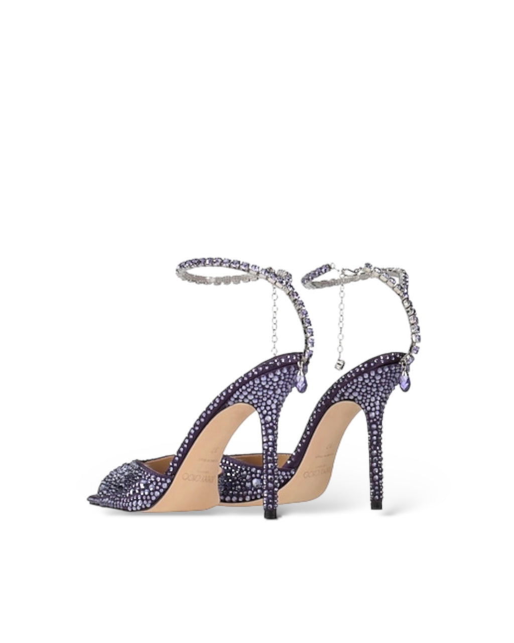 JIMMY CHOO Saeda 100 Embellished Open Toe