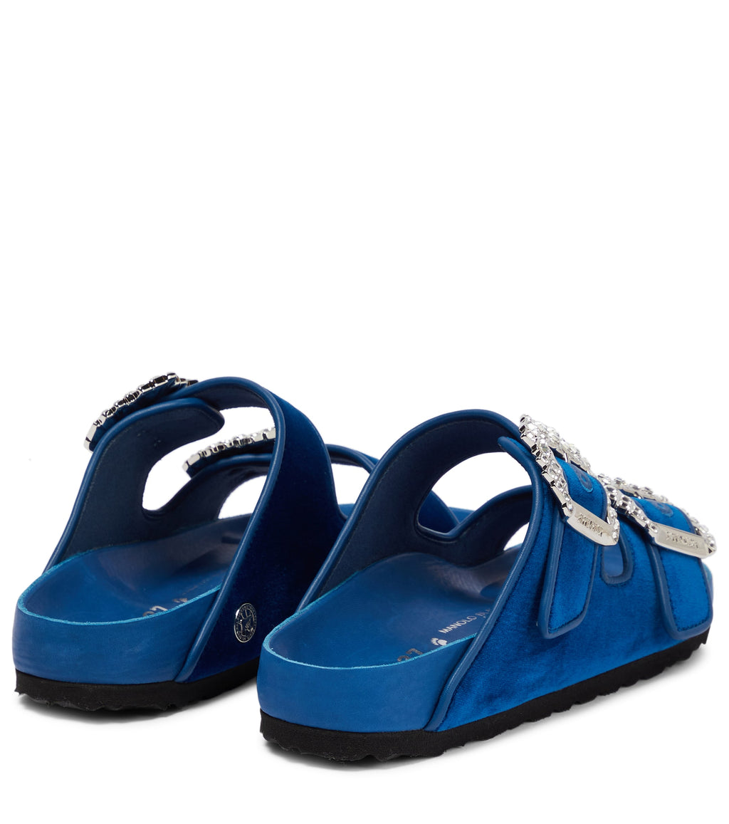 БИРКЕНСТОК
 x Manolo Blahnik Arizona декорированные бархатные шлепанцы