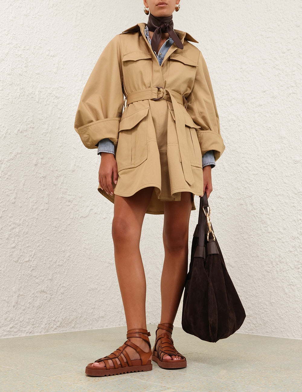 Zimmermann 
ILLUMINATE CARGO MINI DRESS