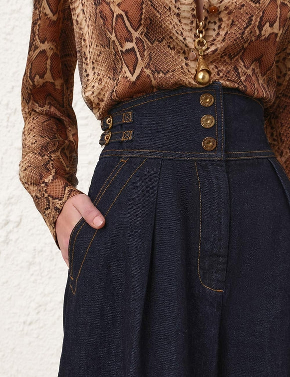 ZIMMERMANN Denim Culotte – Night Sky