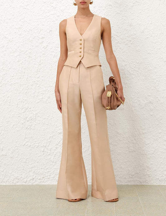 ZIMMERMANN

Illuminate Flare Pant – Macadamia