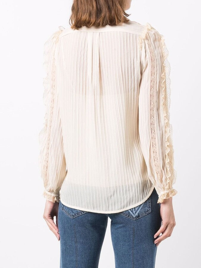 ZIMMERMANN Mock Neck Long Sleeve Blouse