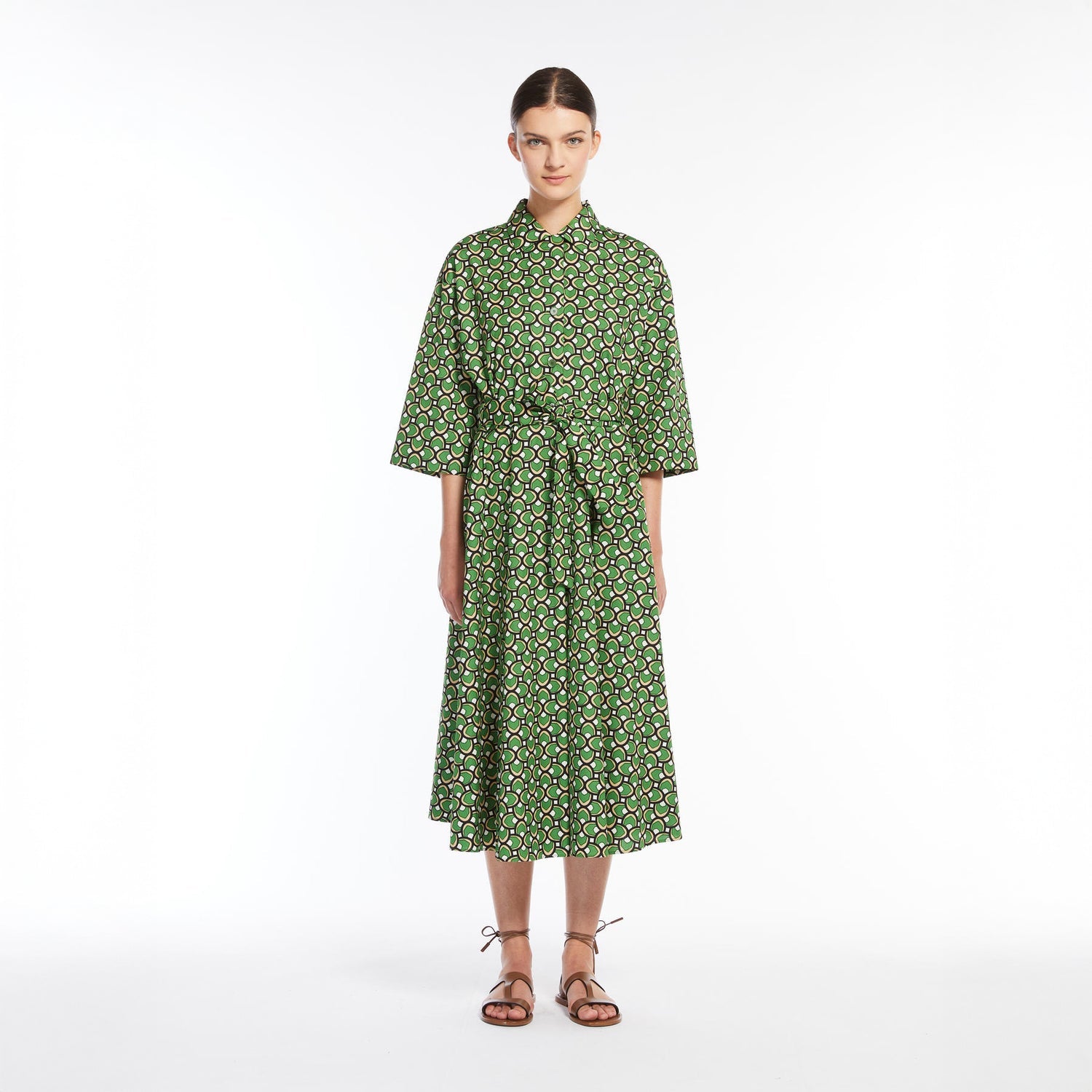 MAXMARA Weekend 
Varenna Cotton Shirt Dress
Green