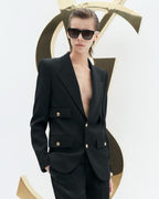 SAINT LAURENT Single-Breasted Jacket in Grain de Poudre