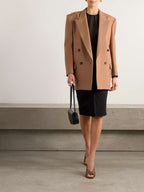 SAINT LAURENT – Double-Breasted Wool-Gabardine Blazer