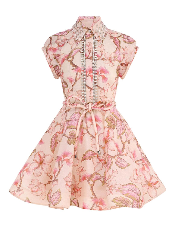 ZIMMERMANN Matchmaker Flip Dress in Coral Hibiscus