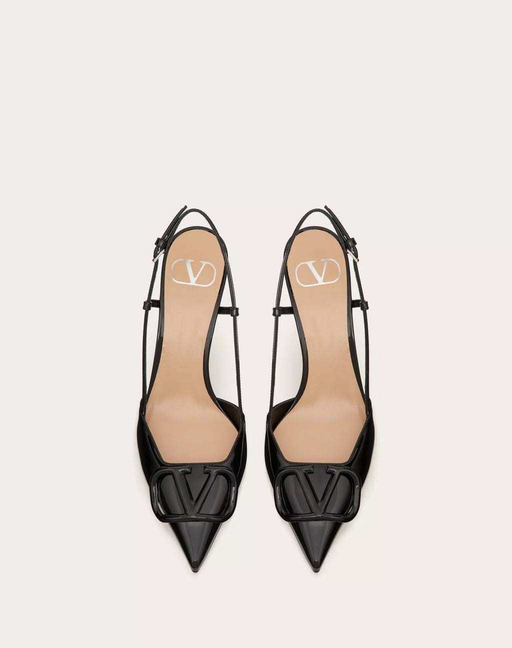 VALENTINO VLOGO SIGNATURE PATENT LEATHER SLINGBACK PUMP 80MM