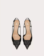 VALENTINO VLOGO SIGNATURE PATENT LEATHER SLINGBACK PUMP 80MM