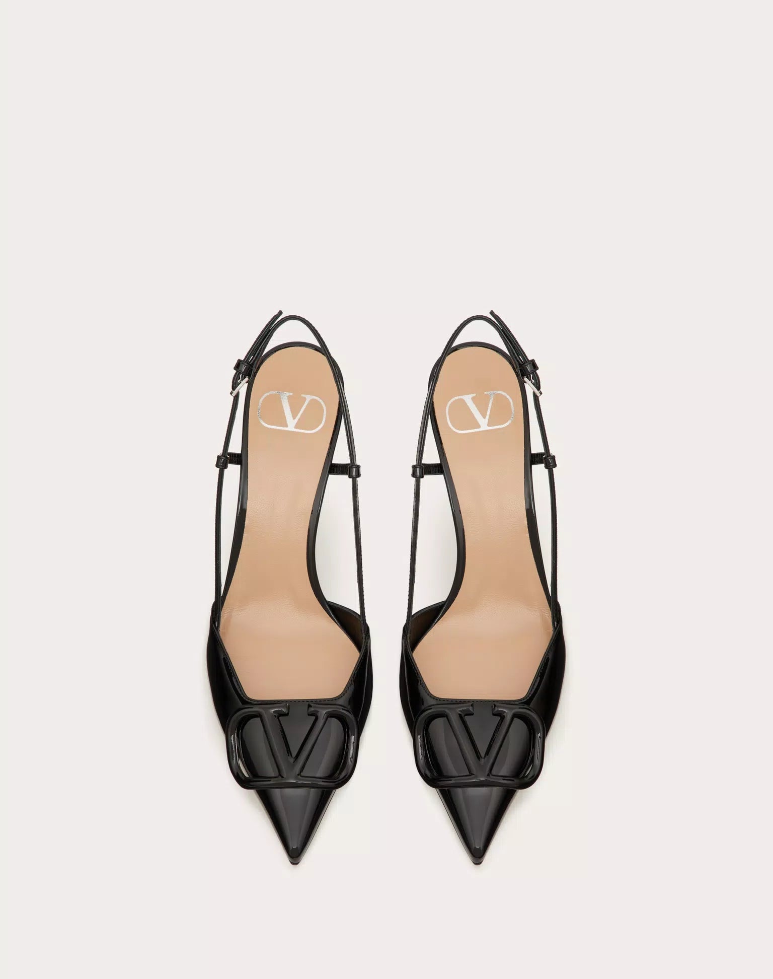 VALENTINO VLOGO SIGNATURE PATENT LEATHER SLINGBACK PUMP 80MM
