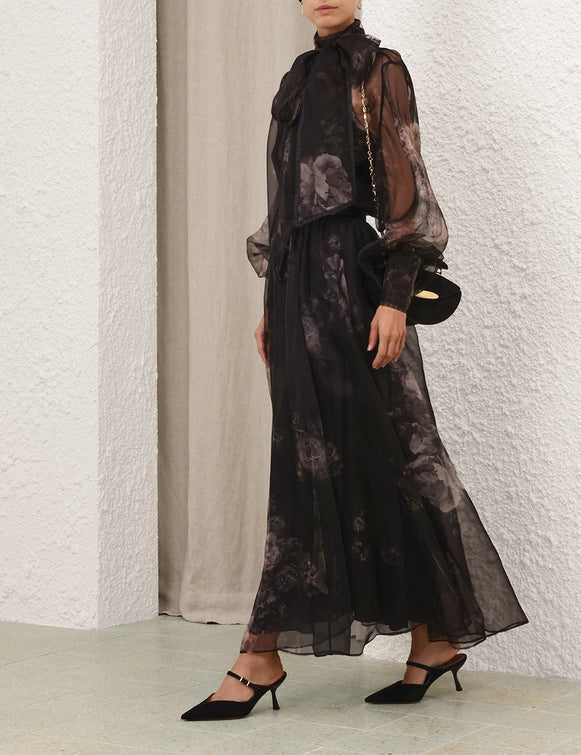 Zimmermann Hypnotic Maxi Skirt — Ghost Floral