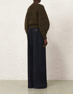 ZIMMERMANN Hypnotic Cable Knit Sweater – Olive