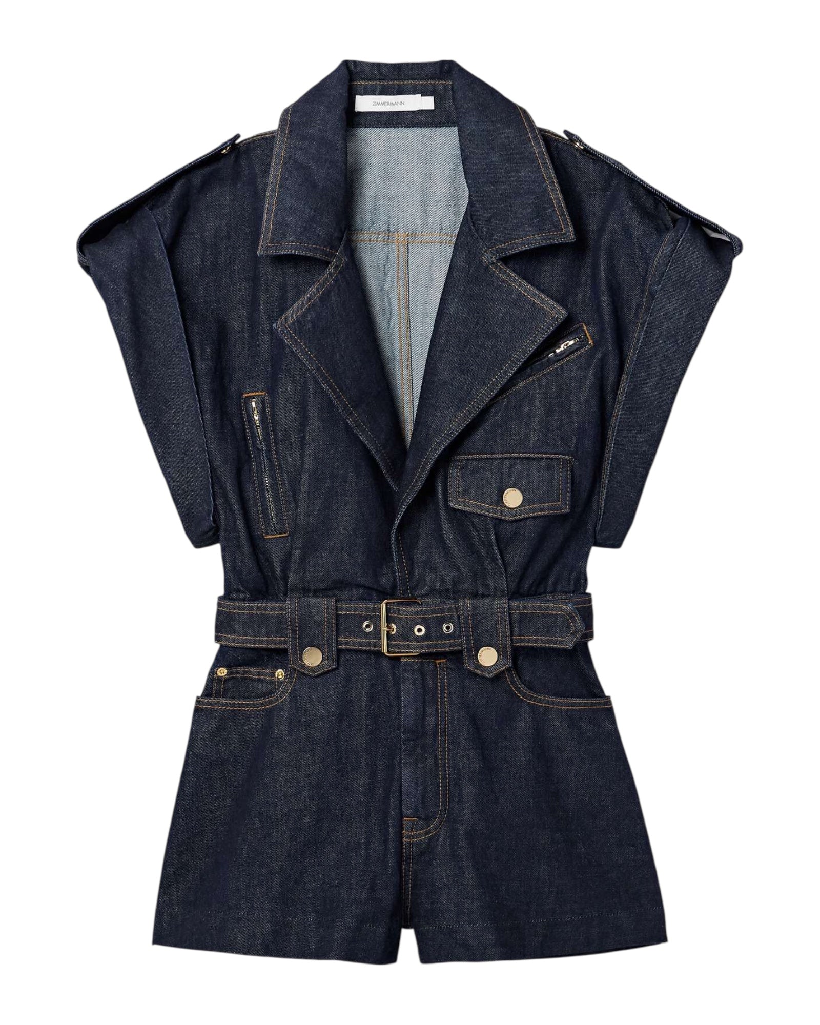 ZIMMERMANN
Crush Belted Denim Playsuit