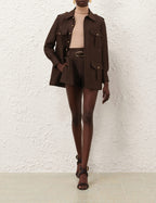 Zimmermann 
Illuminate Tailored Short – Espresso