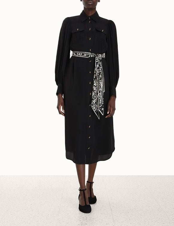 ZIMMERMANN Shirt silk midi belted dress