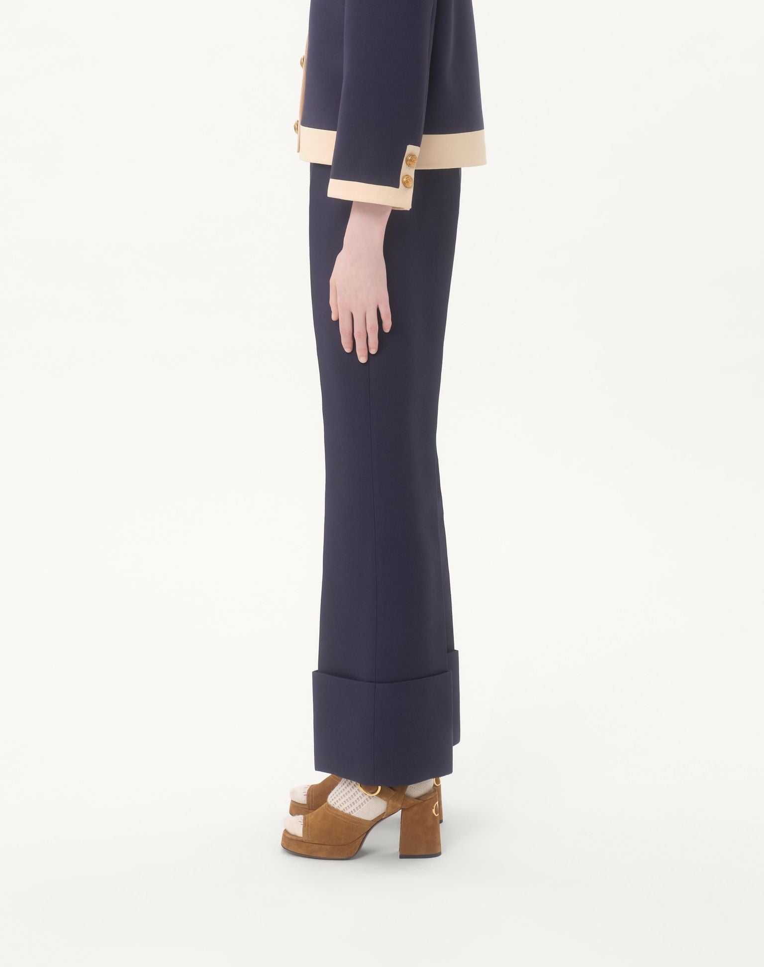 0002 VALENTINO GARAVANI — Crepe Couture Trousers