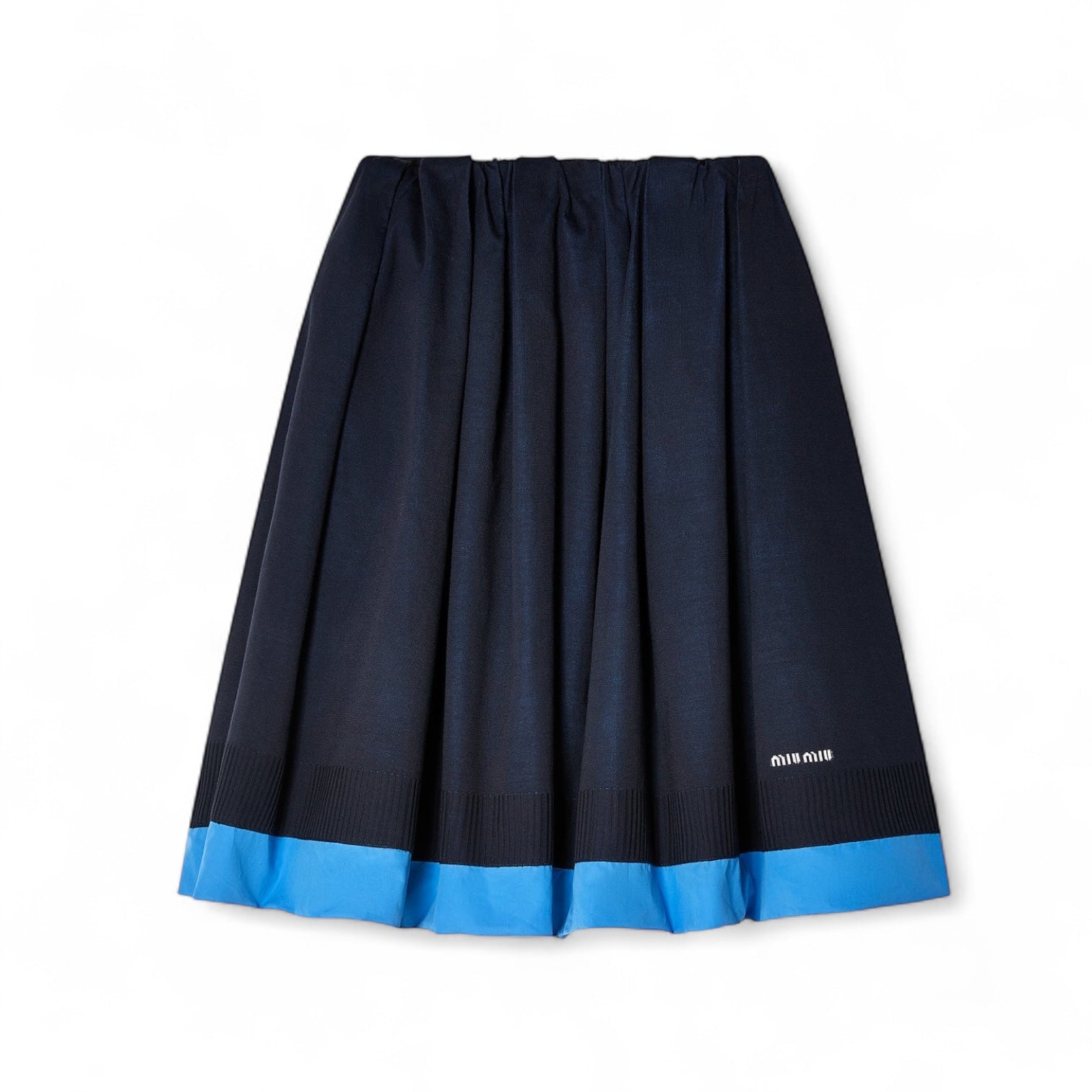 MIU MIU
Women's Knit And Poplin Skirt
Blue/Light Blue
