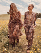 Zimmermann Hypnotic Satin Shirt — Denim Paisley