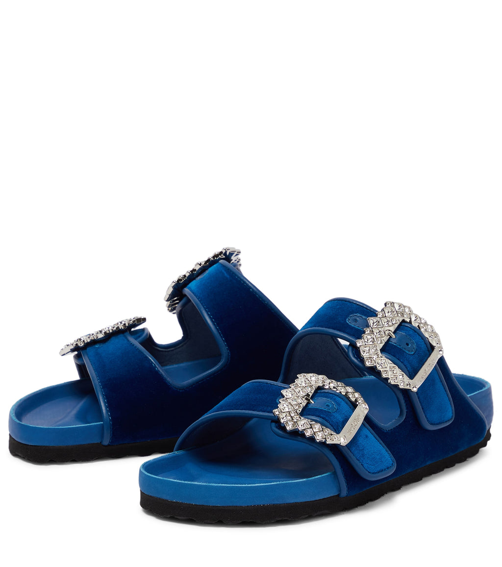 БИРКЕНСТОК
 x Manolo Blahnik Arizona декорированные бархатные шлепанцы