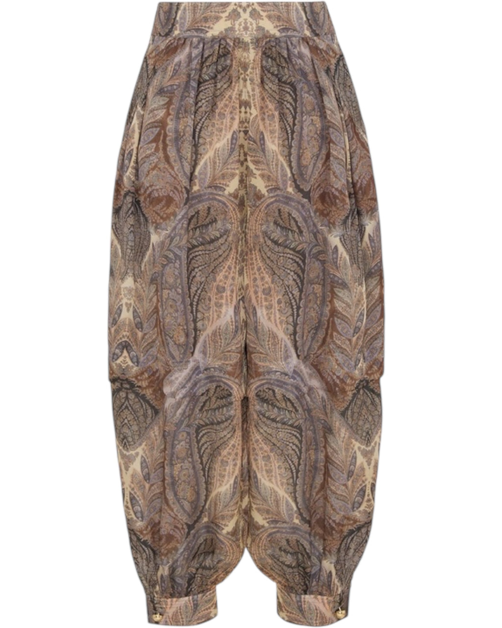 Zimmermann Hypnotic Silk Harem Pant — Denim Paisley