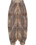 Zimmermann Hypnotic Silk Harem Pant — Denim Paisley