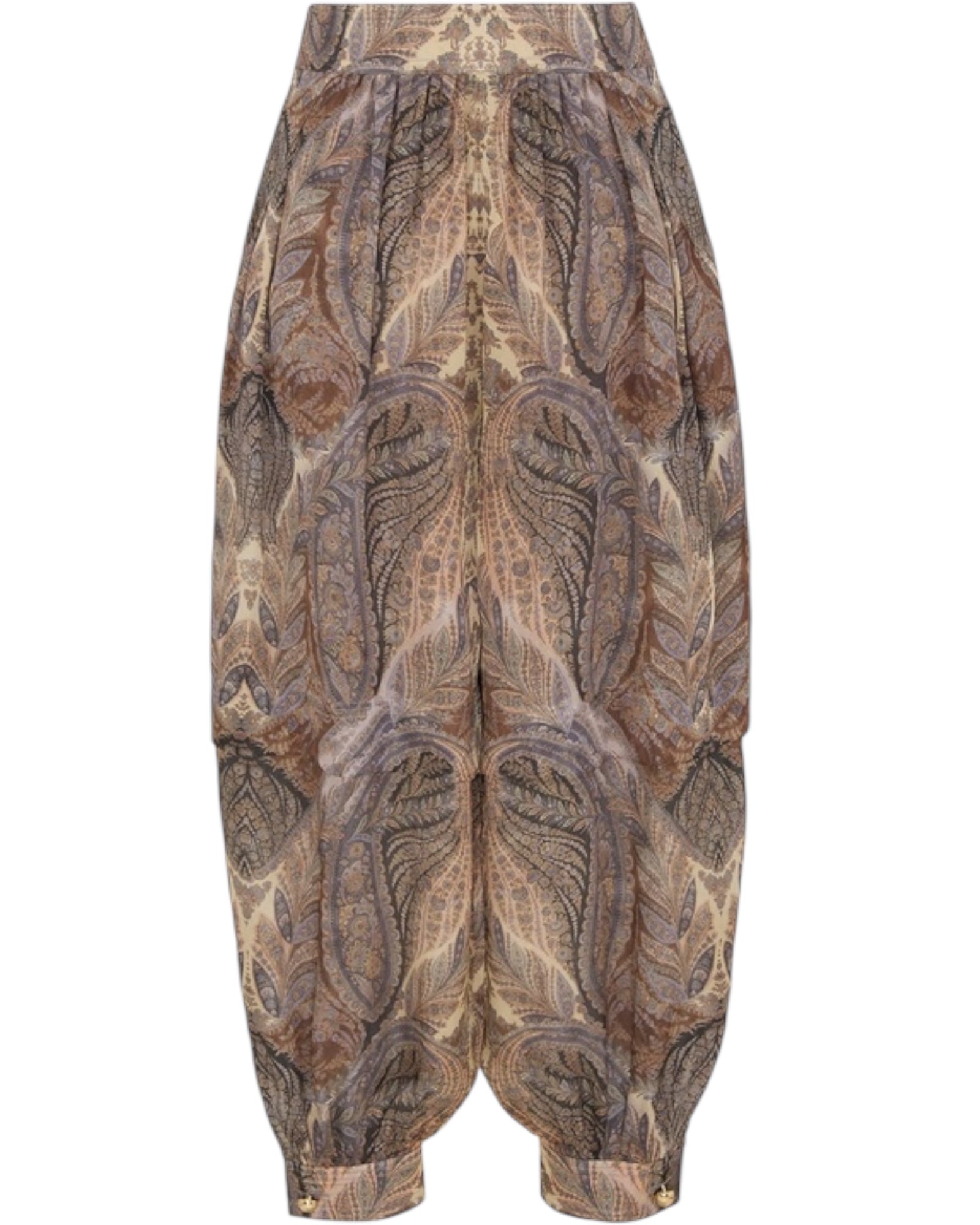 Zimmermann Hypnotic Silk Harem Pant — Denim Paisley