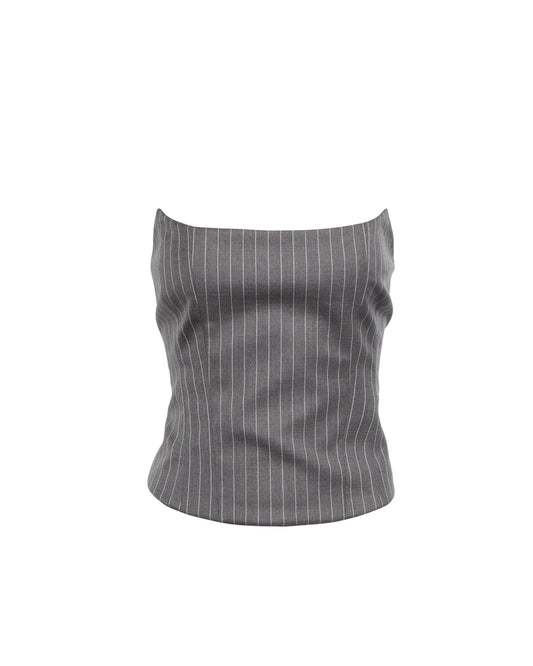 MAGDA BUTRYM
Pinstripe wool bustier
