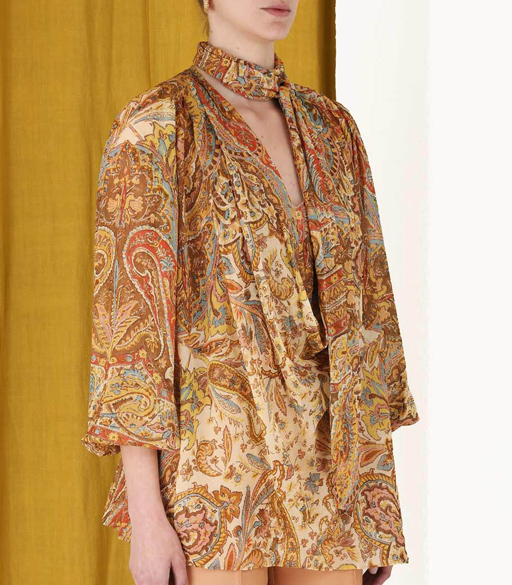 ZIMMERMANN Sensory paisley-print billow-sleeve blouse