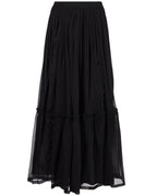 SAINT LAURENT Ruffled Skirt in Silk Crêpe Muslin