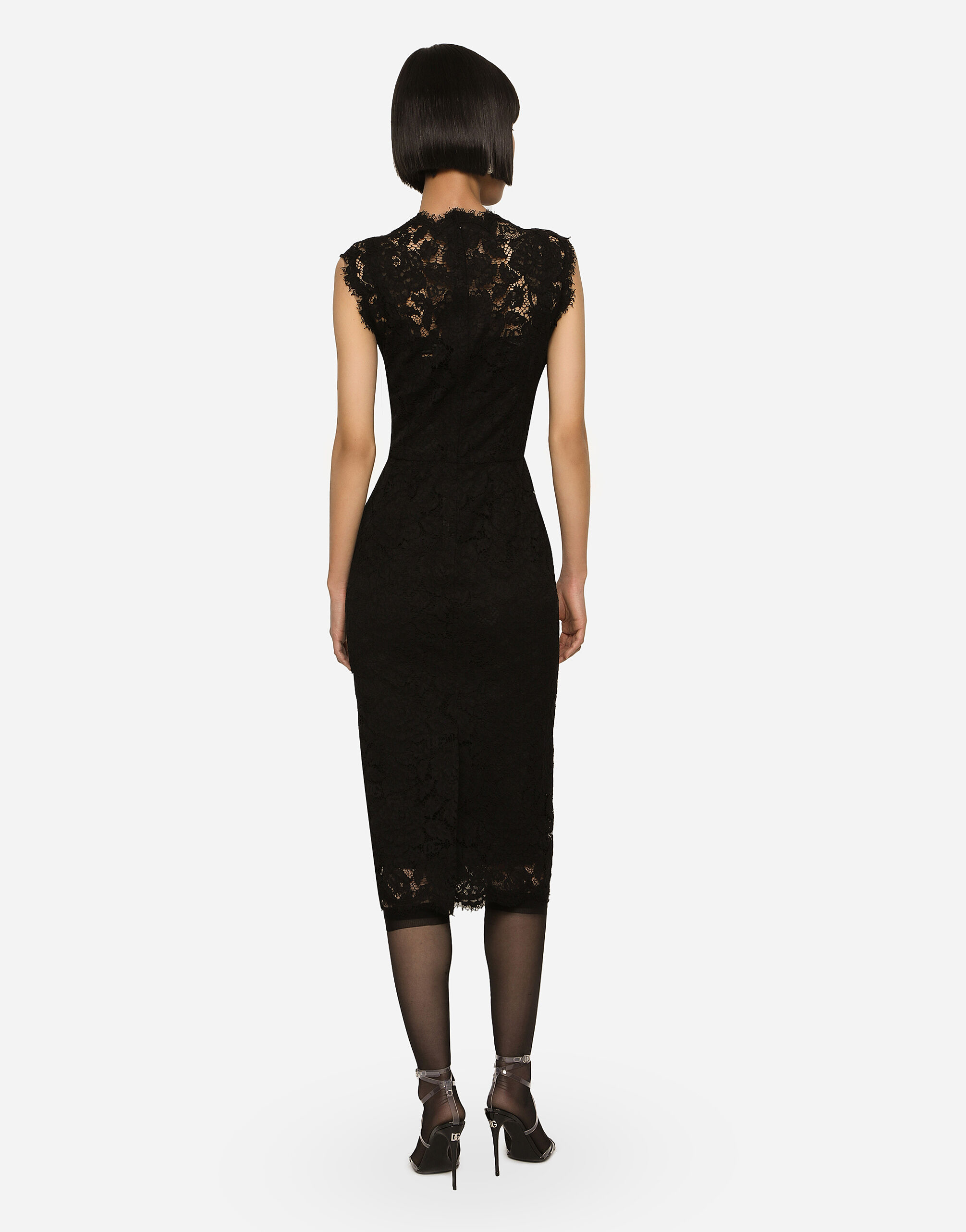 DOLCE & GABBANA Branded stretch lace calf-length dress