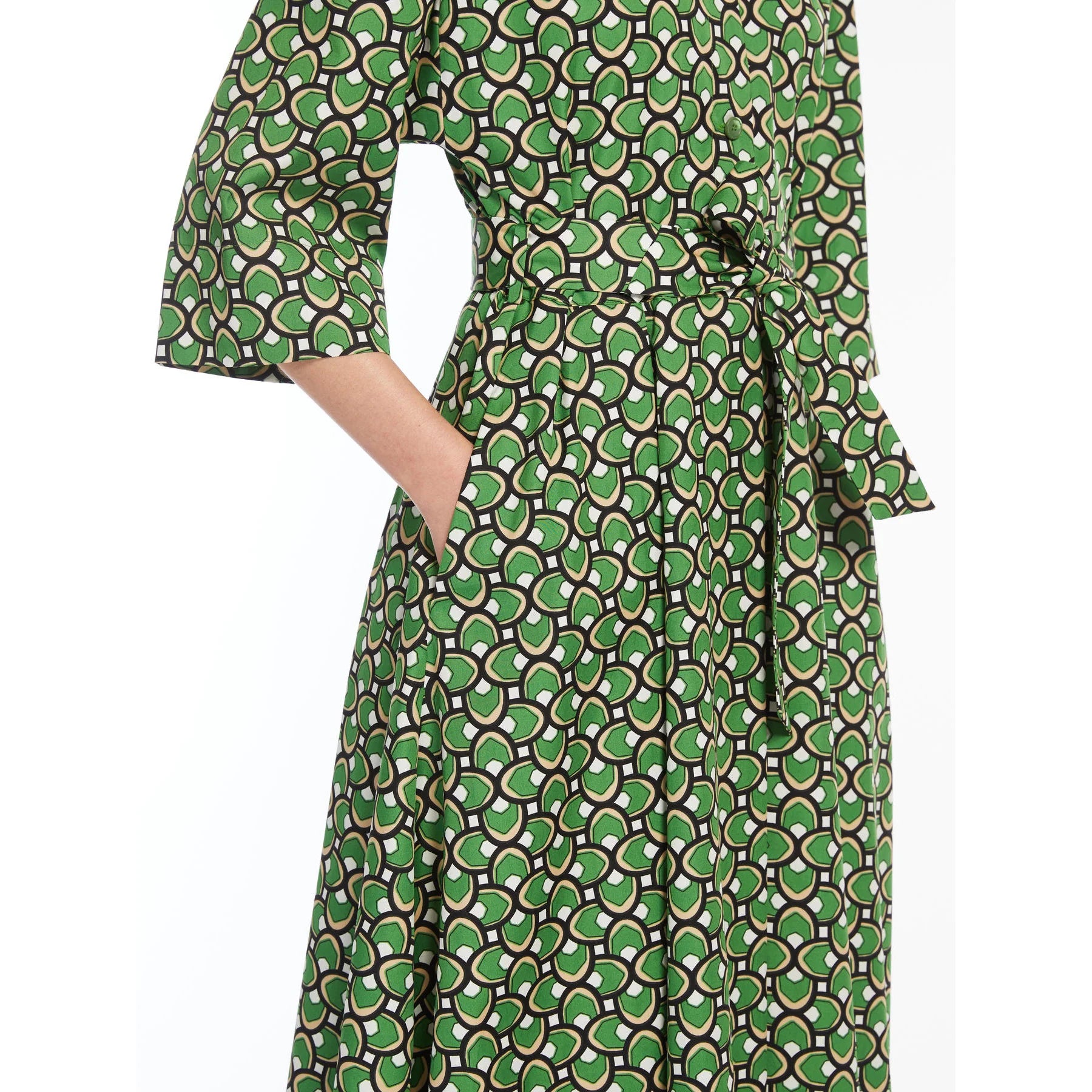 MAXMARA Weekend 
Varenna Cotton Shirt Dress
Green