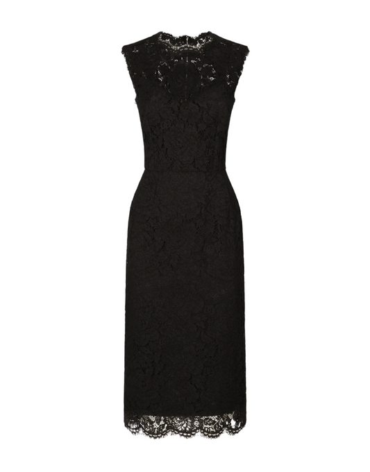 DOLCE & GABBANA Branded stretch lace calf-length dress
