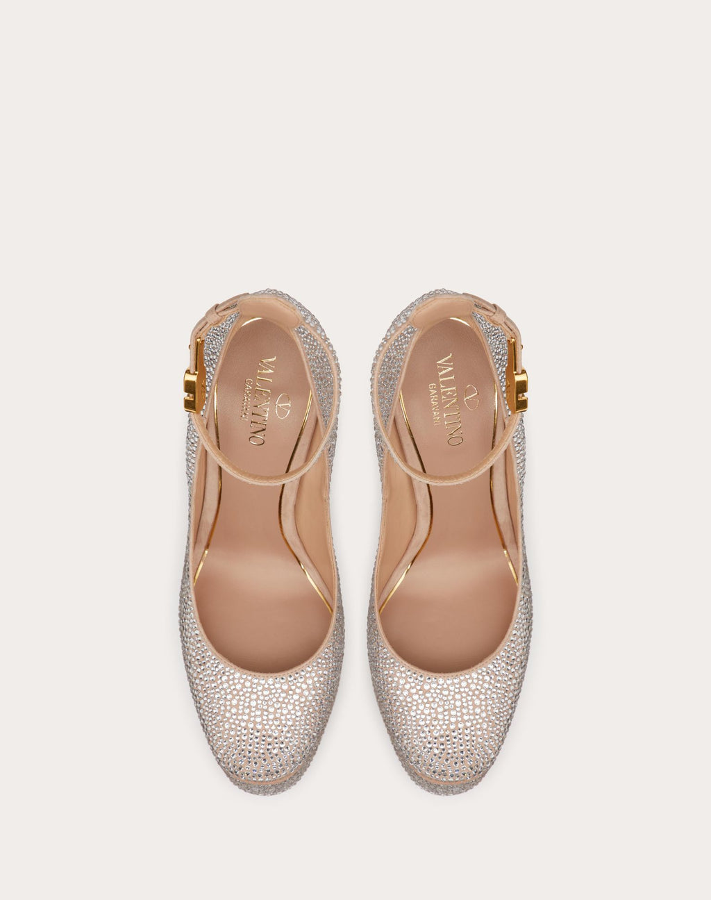 VALENTINO GARAVANI TAN-GO PUMP WITH CRYSTALS 155MM