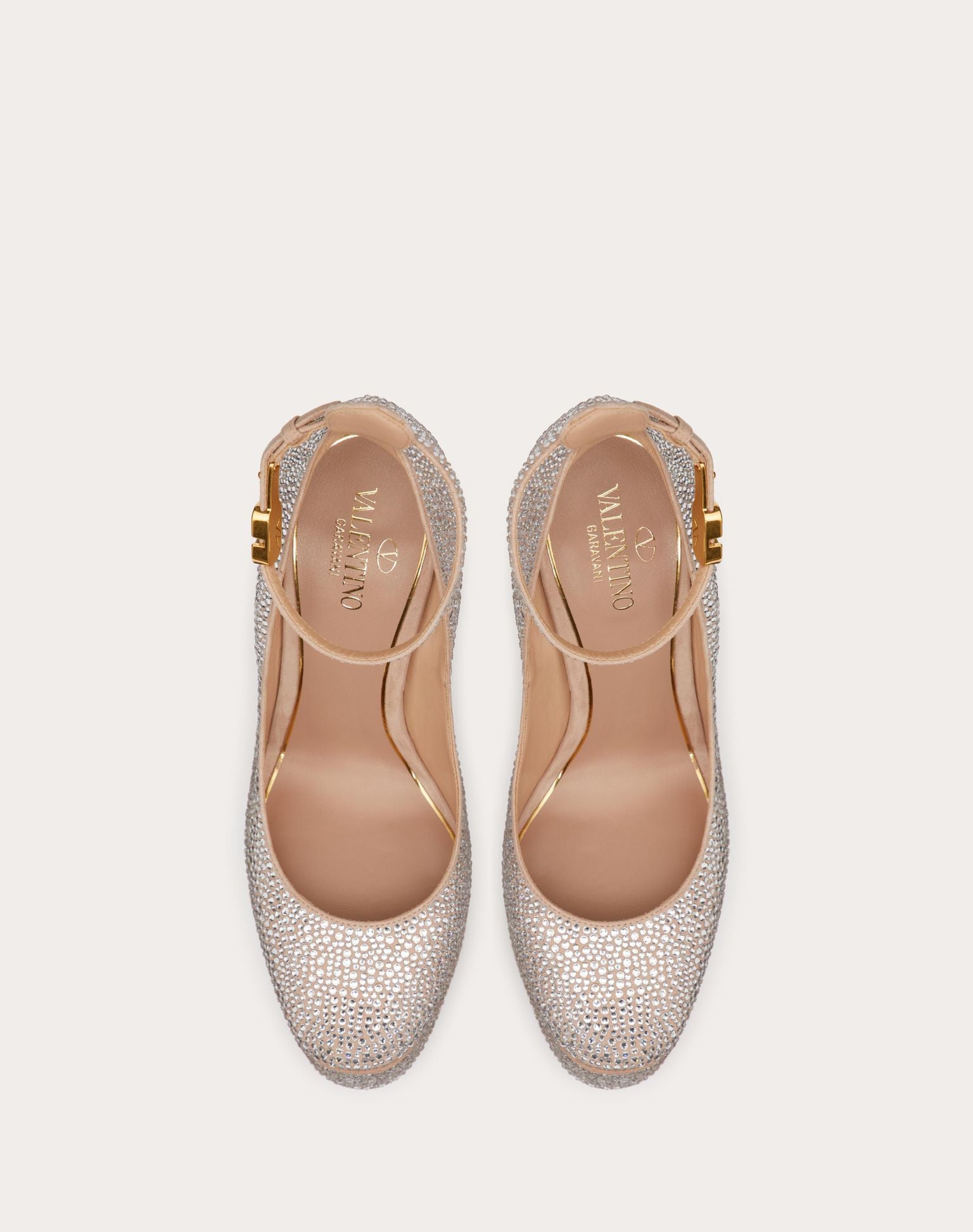 VALENTINO GARAVANI TAN-GO PUMP WITH CRYSTALS 155MM