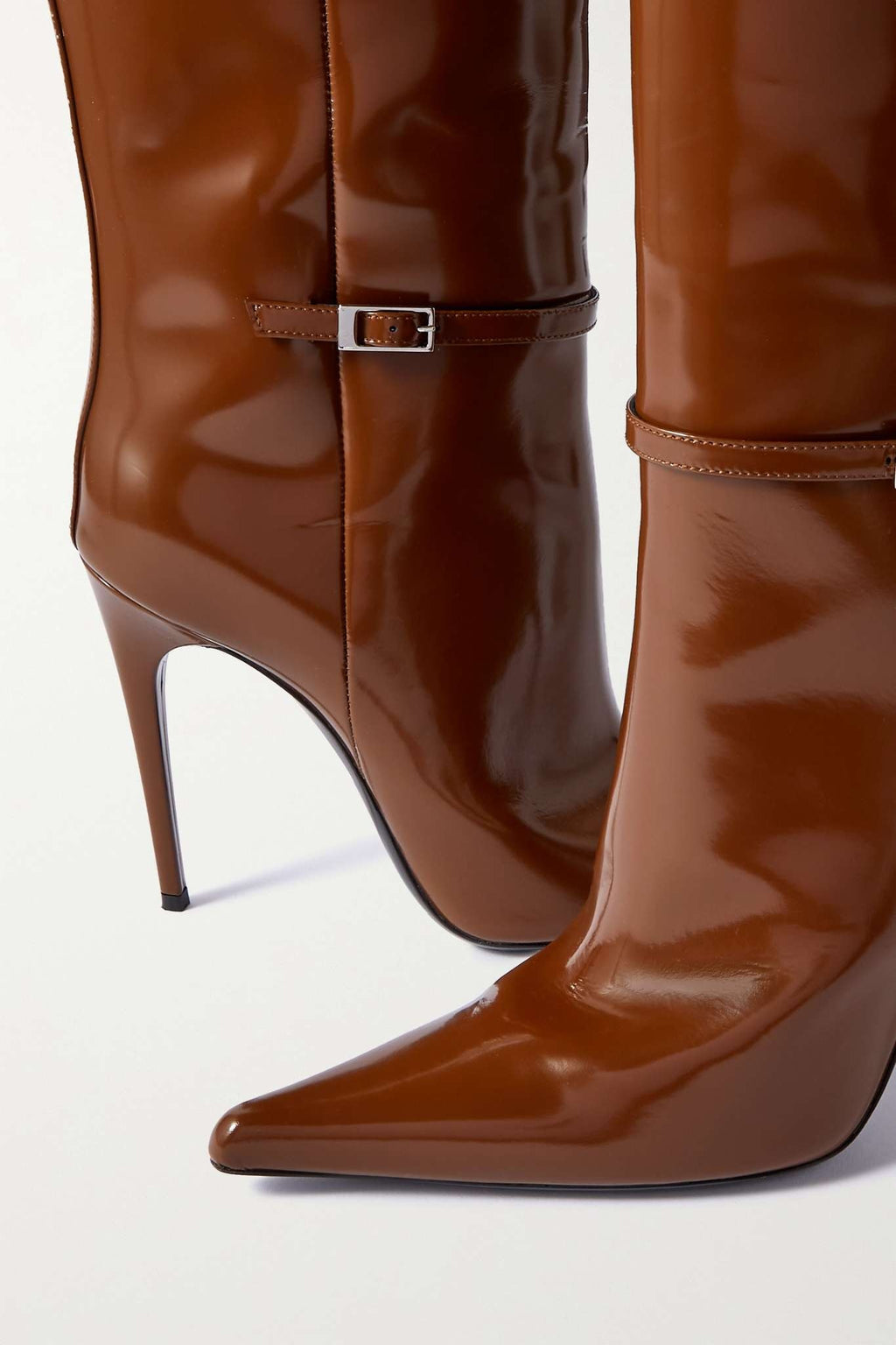 SAINT LAURENT Vendôme Boots in Glazed Leather