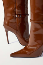 SAINT LAURENT Vendôme Boots in Glazed Leather